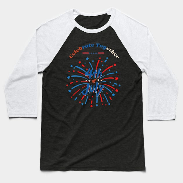 4th of July USA Independence Day Baseball T-Shirt by Gomqes